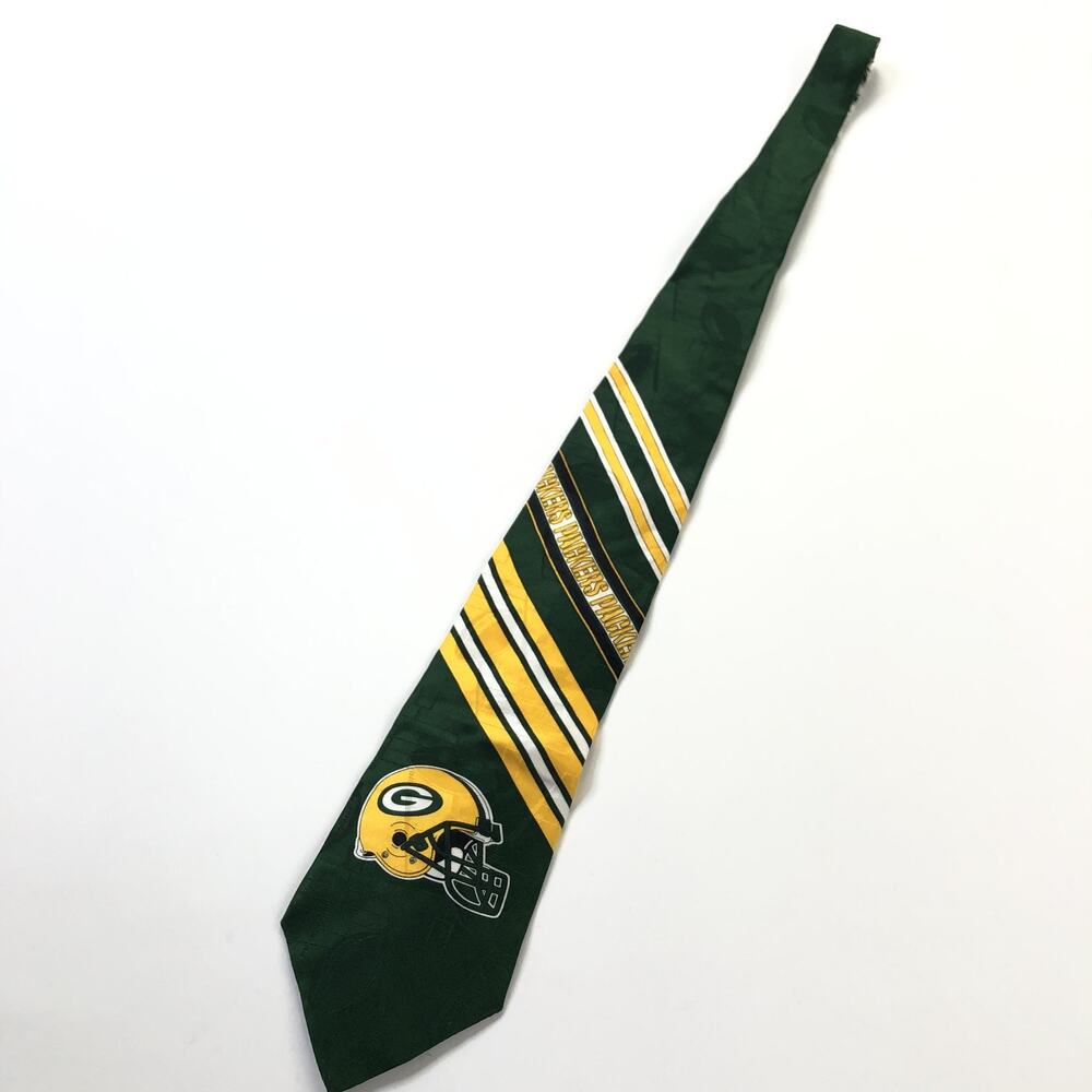 Green Bay Packers Tie 100% Silk 4" Tie Green 56 Inch Length MINT